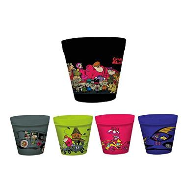 Imagem de Conjunto 5 Potes para Pipoca Hanna Barbera Wacky Race All Characters em Melamina - Urban
