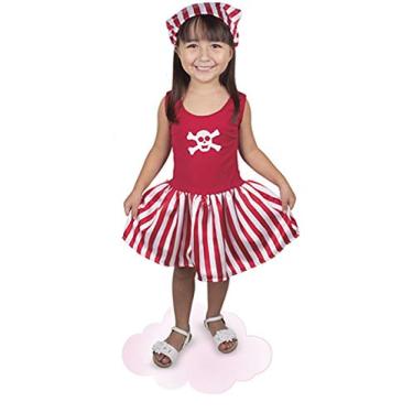 Imagem de Fantasia Infantil Vestido Pirata Pop Listrada 2 A 8 Anos (G (6 a 8 Anos))