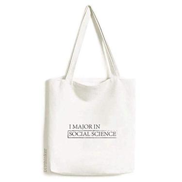 Imagem de Bolsa de lona com citação I Major In Social Science, bolsa de compras casual
