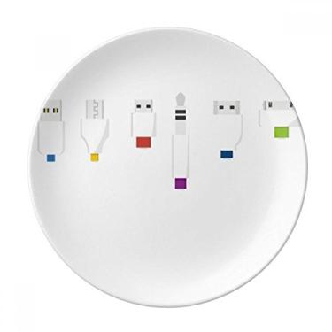 Imagem de Tomada de tomada de carregamento padrão placa decorativa de porcelana salver louça de jantar