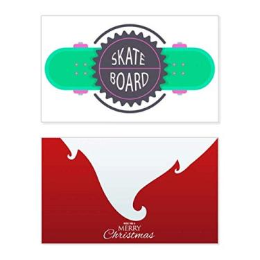 Imagem de Skate esportivo com desenho Mottos em aquarela, feriado, Natal, cartão de felicitações, mensagem de Natal