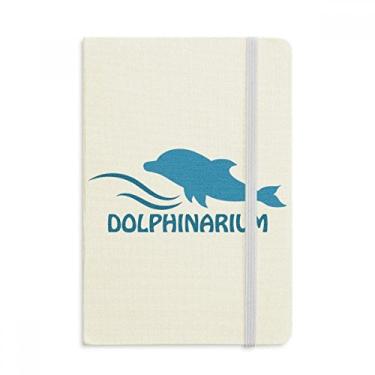 Imagem de Caderno de anotações com estampa de golfinho de natação em tecido oficial capa dura diário clássico