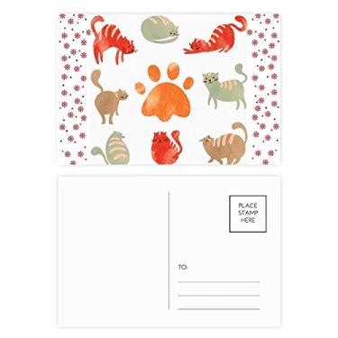 Imagem de Animal Cute Cat Family Footprint Christmas Christmas Flower Celebration Cartão postal Blessing Mailing Card