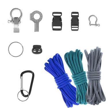 Imagem de Paracord Planet Kit de paraquedista definitivo para você mesmo – 30 metros de paracord 550 e 10 necessidades essenciais para fazer sua própria sobrevivência Paracord pulseiras, cordões, ferramentas