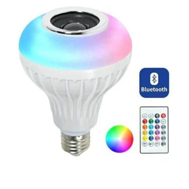 Imagem de Lampada Bluetooth Led Rgb Branco Caixa Som Musical - Bulbo