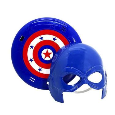 Imagem de Fantasia Herói Capitão Azul Escudo E Máscara De Brinquedo - Le Plastic
