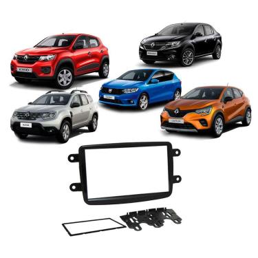 Imagem de Moldura 2 Din Renault Kwid / Captur / Duster / Sandero / Logan Jap Chi