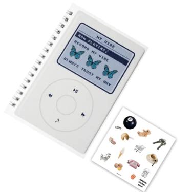 Imagem de Planejador de estudo diário de borboleta coreana bonita + folha de adesivos - 109 páginas, capa dura legal planejado Kawaii papel de carta para escola, acadêmico, adolescentes, mulheres, meninas