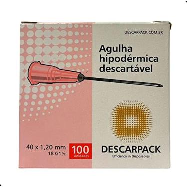 Imagem de Agulha Hipodérmica (Rosa) 40 x 12 mm, Descarpack - Caixa Com 100 Unidades