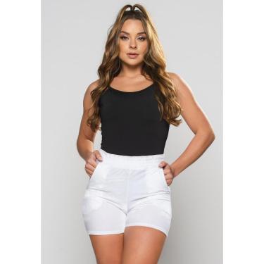 Imagem de Short MVB Modas Veludo Molhado Cintura Alta Feminino-Feminino