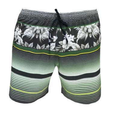 Imagem de Short Elástico Alkary Floral Preto-Masculino