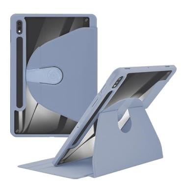 Imagem de Capa para tablet Capa compatível com Samsung Galaxy Tab A9+ modelo 2023 de 10,5 polegadas (SM-X210/X216/X218), capa para tablet inteligente com suporte giratório de 360°, capa traseira rígida para PC,