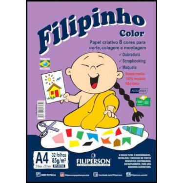 Imagem de Bloco Para Educacao Artistica Filipin Criat 8Cor A4 85G 32F Pacote 111112