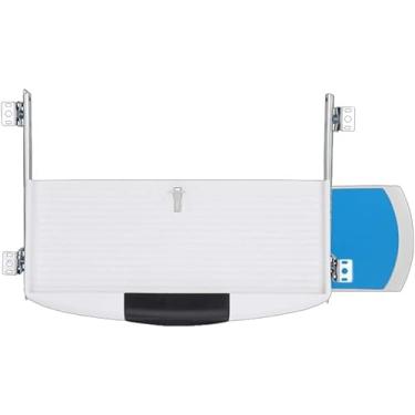 Imagem de Bandeja de teclado deslizante e suporte de mouse sob a mesa, gaveta de teclado de altura ergonomicamente ajustável com plataforma de mouse giratória 360, material ABS ecologicamente correto,