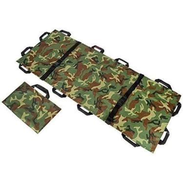 Imagem de Maca macia portátil de primeiros socorros, maca macia de 12 alças de lona espessada doméstica com bolsa 822, camuflagem