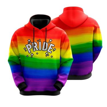 Imagem de Blusa Moletom Sublimação Blusão Full Print com Capuz Pride Novidade-Unissex