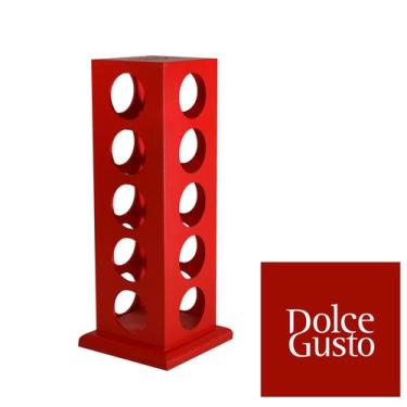 Imagem de Porta Cápsula Dolce Gusto - Vermelho - Dema Madeiras