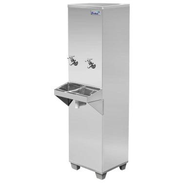 Imagem de Bebedouro Industrial Inox Coluna 25 Litros 2 Torneiras Ra25 Com Filtro 127V Frisbel