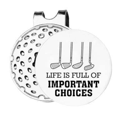 Imagem de TSUYAWU Life is Full of Important Choices Marcador de Bola de Golfe Marcador de Golfe com Clipe Magnético para Chapéu Presente Novidade - Acessórios de Golfe Presentes para Amantes de Golfistas Homens