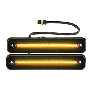 Imagem de A ABSOPRO Luz de Marcador Lateral LED 25952319 Luzes de Direção Frontal Lâmpadas Laterais para Hummer H2 2003-2009 Lente Preta Âmbar Luz LED 1 Par
