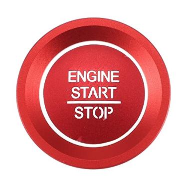 Imagem de A ABSOPRO Adesivo de acabamento interno com tampa de sobreposição de botão de ignição para Honda Accord 2018-2022 liga de alumínio vermelha