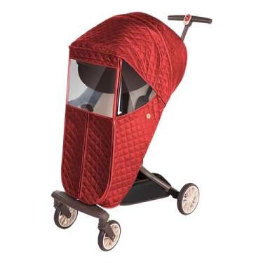 Imagem de Byforphye Capa de inverno para carrinhos de bebê, Capa de vento para carrinho de bebê Capa de chuva resistente à chuva, neve, vento e poeira para carrinhos de bebê (B-vermelho)
