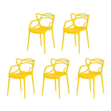 Imagem de Kit 5 Cadeiras Allegra Amarela Sala Cozinha Jantar