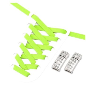 Imagem de Shoelaces Without Tie Kids Adult Width Elastic Laces For Flat Sport Shoes Casual Shoes Accessories (Color : Fluorescent green)