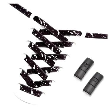 Imagem de Flat Shoe Laces Without Ties Elastic Shoelaces Men And Women Sports Casual Shoes Accessories Lazy Shoelace (Color : Black White)