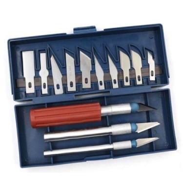 Imagem de Conjunto de facas de precisão com 13 peças, lâminas exacto, lâminas artesanais, ferramenta de arte para esculpir