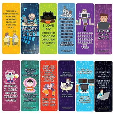 Imagem de Creanoso Marcadores binários Waggish (5 conjuntos x 6 cartões) – Conjunto de cartas inspiradoras diárias – Cortador de página de livro interessante – Ótimas recompensas para adultos e profissionais