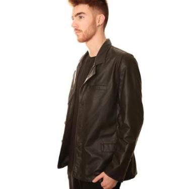 Imagem de Blazer Masculino de Couro Slim-Masculino