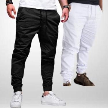 Imagem de Kit 02 Calças Usemoda Jogger Com Punho Elástico Masculina-Masculino