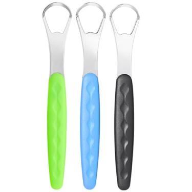 Imagem de Raspador de língua, limpador de língua para crianças e adultos, raspadores de enxaguante bucal Tounge Lengua para crianças, cuidado com escova de fixação, menta Breathrx refrescante, limpador de boca,