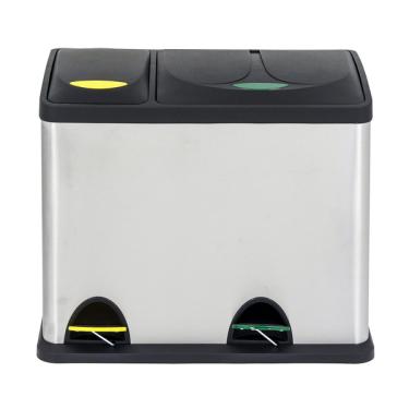 Imagem de Lixeira Seletiva 26L Metal Inox Pedal Importado