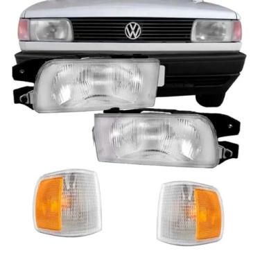 Imagem de Par Farol Gol Parati Voyage G1 91/95 Saveiro G1 91 91/97 Foco Simples + Piscas