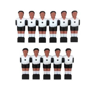 Imagem de Fancyes 11 peças de mesa de pebolim masculino, peça de futebol durável, caras de pebolim, jogador de pebolim para máquina de futebol, brinquedos para, Cabelo Preto e Branco