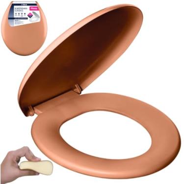 Imagem de Assento Tampa Vaso Sanitário Oval Almofadado Marrom | Atlas