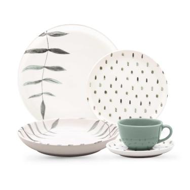 Imagem de Jogo De Jantar Em Cerâmica Flat Com 20 Peças Oxford Chuvisco