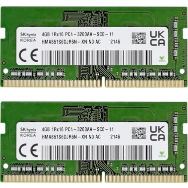 Imagem de Timetec Hynix Kit de 8 GB (2 x 4 GB) DDR4 3200 MHz PC4-25600 Non-ECC Unbuffered 1.2V CL22 1Rx16 Single Rank 260 Pin SODIMM compatível com AMD e Intel Gaming Laptop PC Módulo de memória RAM