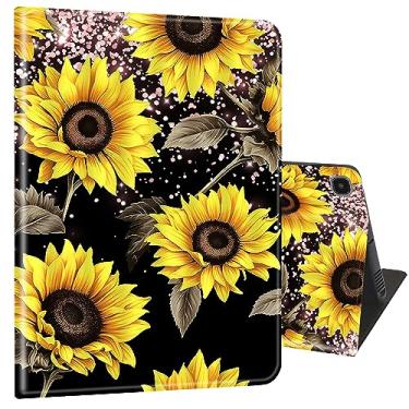 Imagem de Capa para Samsung Galaxy Tab S6 Lite 10,4 polegadas 2022/2020 (SM-P610/P613/P615/P619), capa de corpo inteiro com suporte multi-ângulo ultrafino com função despertar/hibernar - girassóis