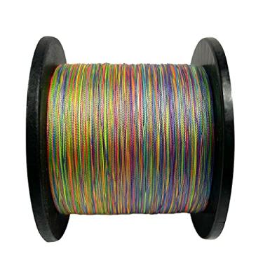 Imagem de Linha de pesca trançada 4 fios resistente à abrasão linha trançada 109/218/328 jardas teste para água salgada, 4,5-45 kg, custo-benefício, zero elasticidade, diâmetro menor para visibilidade extra,