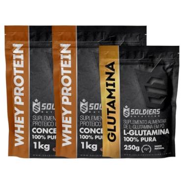 Imagem de Kit: Whey Protein Concentrado 2Kg + Glutamina 250g - 100% Importado - Soldiers Nutrition Sabor:Mocaccino