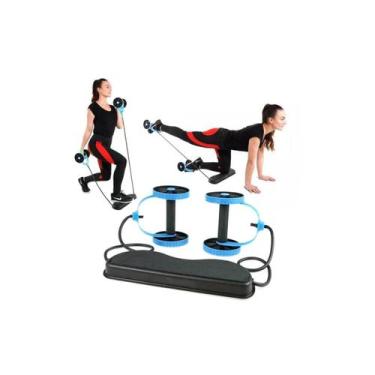 Imagem de Kit Para Treinos E Exercícios Fitness E Rodas Abdominais Azul Glúteos