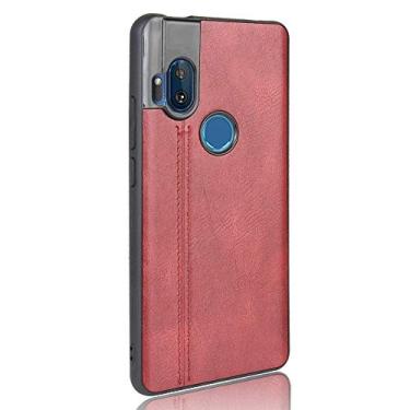 Imagem de Manyip Capa para celular Moto One Hyper Proteção robusta 360° Capa de couro suave para Moto One Hyper Red