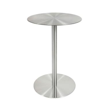 Imagem de Mesa de bar de metal para bistrô - mesa de pátio de aço inoxidável - mesa redonda de 59,9 cm de altura para coquetel, mesa de bistrô, mesas de jantar, sala de estar lateral - interior/externo