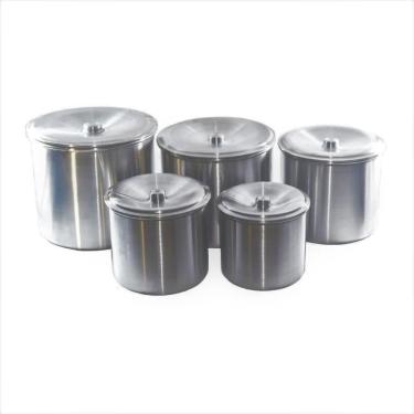 Imagem de Kit Jogo Porta Mantimentos Lata Alumínio Fosco 5 Peças