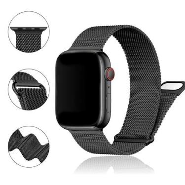 Imagem de Pulseira Aço Milanês Milanese Compatível com Apple Watch - Baú do Viki