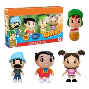 Imagem de Bonecos De Vinil Madruga Nhonho Popis Chaves Barril Kit 4 - Lider Brin