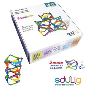 Imagem de Quebra-cabeça Puzzle 3D Equilibrix Edulig - montar, empilhar e equilib